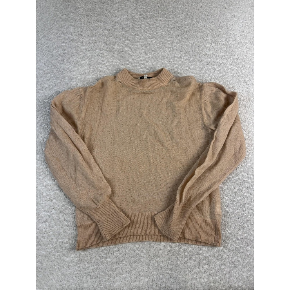 & Other Stories Sweater Womens Small Beige Wool Blend Mock Neck Knit Pullover